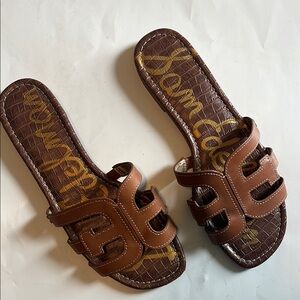 COPY - Brown Leather Sandals with Thick Straps and Flat Sole